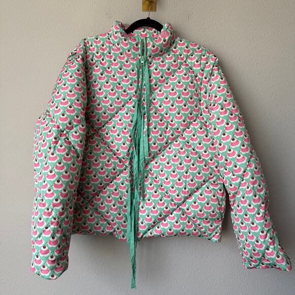 NWT NEW Lisa Says Gah Convertible Jelly Cakes Puffer Jacket Size L - Picture 2 of 6